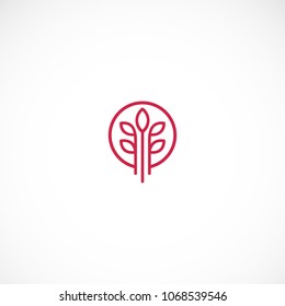 Creative minimalist plant leaf tree vector designs