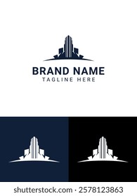 Creative Minimalist Real Estate Building Logo Design Vector Illustration