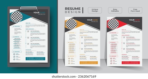 Creative and minimalist resume template design