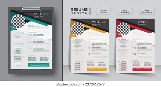 Creative and minimalist resume template design