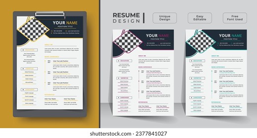 Creative and minimalist resume template design