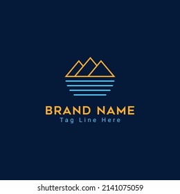 Kreative Minimalisten einfaches Hill River Logo Design, gutes Konzept und gutes Aussehen.