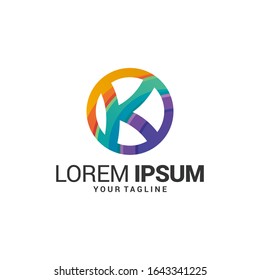 Creative minimalist simple K logotype design concept. Eps 10