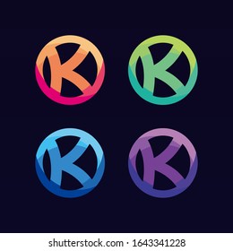 Creative minimalist simple K logotype design concept. Eps 10