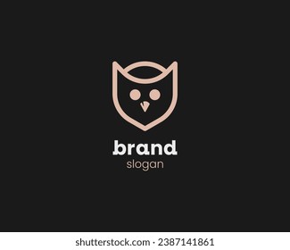 Creative minimalist simple line owl logo