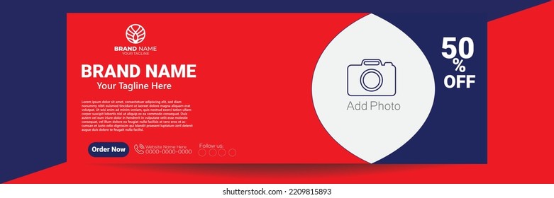 Creative minimalist social media post template. Simple banner sale template. Promotional banner template