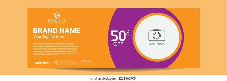 Creative minimalist social media post template. Simple banner sale template. Promotional banner template