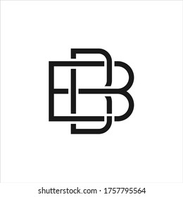 Creative Minimalist Solid Letter BB Iconic Logo Design Using Letters B B