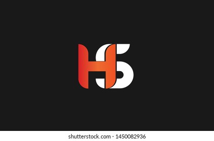 Creative Minimalist Solid Letter HS Iconic Logo Design Using Letters H S