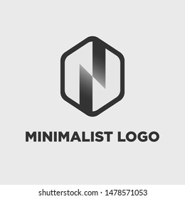 Creative Minimalist Solid Letter N Iconic Logo Design Using Letters N