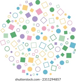 Creative minimalist style art background for children or trendy design with basic shapes.