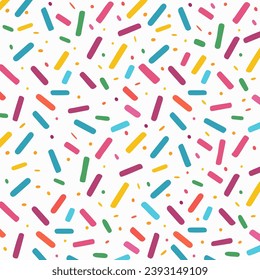 Creative minimalist style art background for children or trendy design with basic shapes. A vibrant and cheerful pattern with colorful geometric shapes on a white background.