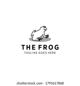 Creative Minimalist stylized cartoon frog silhouette logo template