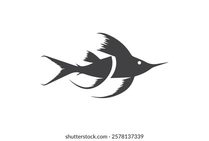 Creative Minimalist Swordfish Logo Design Vector Illustration