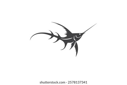 Creative Minimalist Swordfish Logo Design Vector Illustration