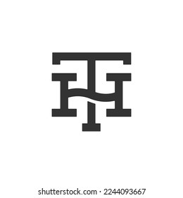 Creative Minimalist TH Logo, Minimal TH Monogram