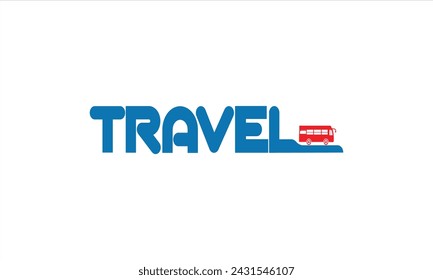 Creative  Minimalist Travel Wordmark Typography Logo Design Vector