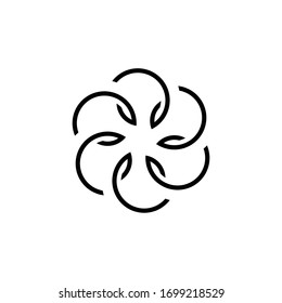 logo creativo de flor vectorial minimalista