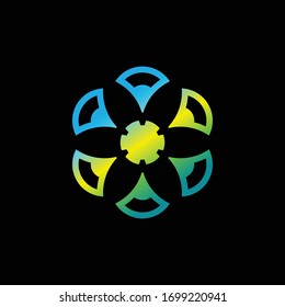 logo creativo de flor vectorial minimalista