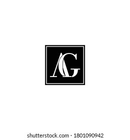 creative minimalist vintage vector AG initials logo
