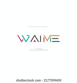 Creative minimalist waime logo design vector template
