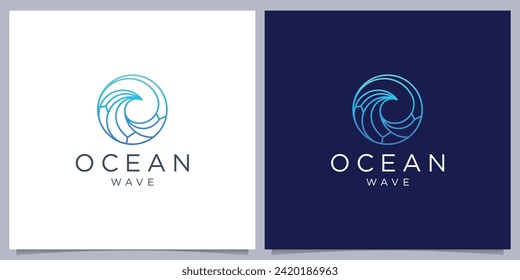 creative minimalist wave line logo inspiration with modern gradient color