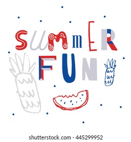 Creative minimalistic bright summer card.
