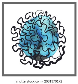 Creative minimalistic hand watercolor illustrations for wall decoration, postcard or brochure design. Modern boho Abstract Painting Artwork. Vector Pattern 