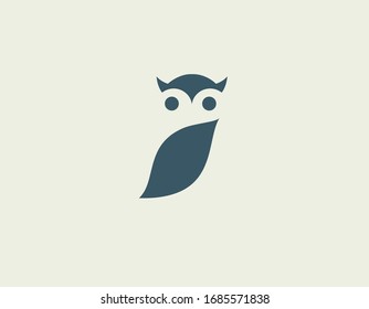 Creative minimalistic logo icon silhouette owls eyes and wings for your company