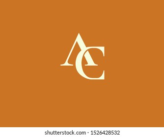 Creative minimalistic logo sign two letters A and C monogram for company