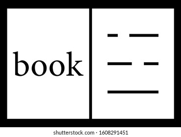 Creative Minimalistic Logo of Word Book - Black and White