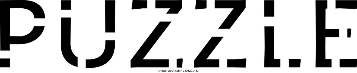 Creative Minimalistic Logo of Word Puzzle - Black and White