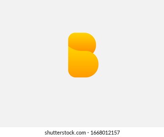 Creative minimalistic logo yellow gradient letter B typography for your company