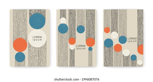 Afiches creativos minimalistas. Arte abstracto geométrico contemporáneo. Plantillas vectoriales