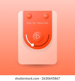 Creative and minimalistic UI concept for a music player, designed with a vibrant orange gradient