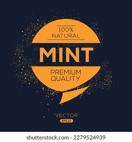 Creative (Mint), Mint label, vector illustration.