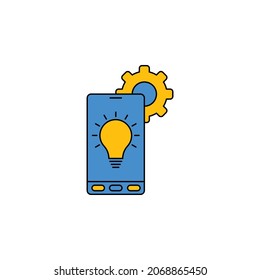Creative mobile engineering gear icon vector