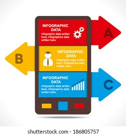 creative mobile info-graphics design concept vector 