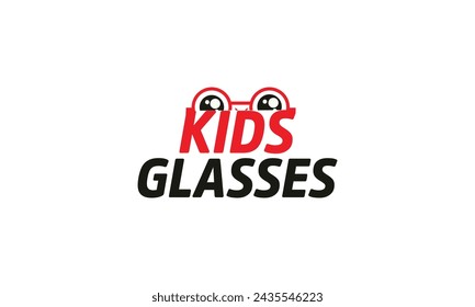 Creative moder kids glasses logo design.