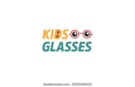 Creative moder kids glasses logo design.