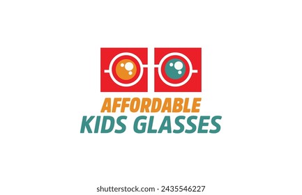 Creative moder kids glasses logo design.