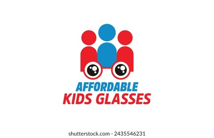 Creative moder kids glasses logo design.