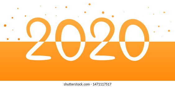 Creative modern 2020 text design banner. Greeting card with inscription 2020 for your brochure design template, poster, postcard, banner.