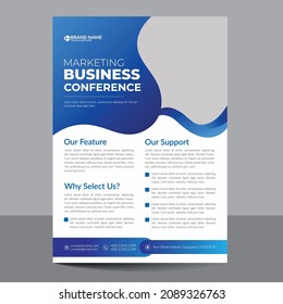 Creative and Modern 2022 Business Conference flyer design with a4 size vector layout template and it is an Professional design for you