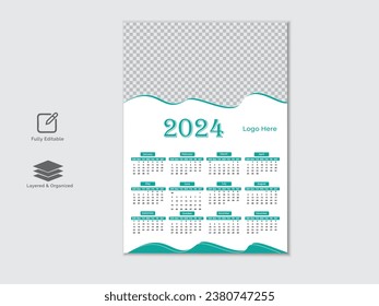 Creative modern 2024 calendar design