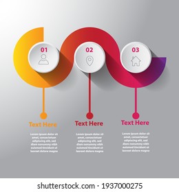 Infografía con tres secciones y varios colores