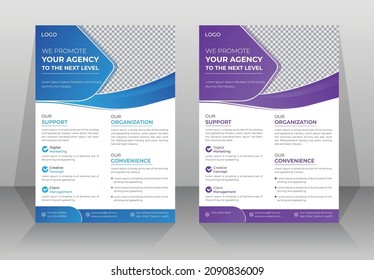 Creative and modern a4 business flyer design templates in 2022 for real estate, corporate, business promotion or annual report and marketing poster or leaflet design 