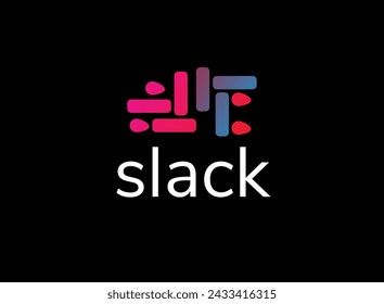 Ilustración moderna creativa del vector del diseño del logotipo de Slack.