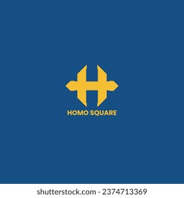 Creative modern ABC letter h logo template in box or square shape,Company business brand identity alphabet h letter logo design