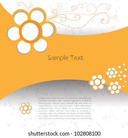Creative modern abstract 3d art vector web design with flower
